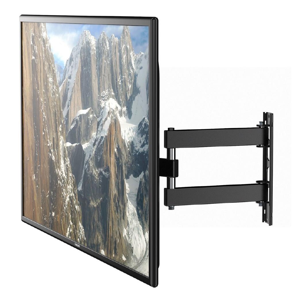 17-55 Inch Retractable 180 Degree Dual Arm Full Motion TV Wall Mount Tilt Swivels Screen Bracket Stand Plasma Holder