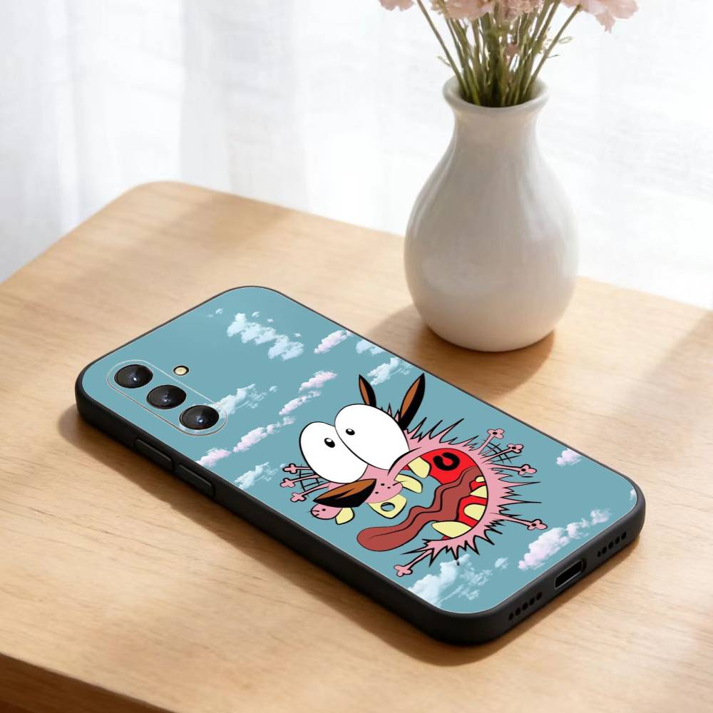 Courages Cowardly Dog Phone Case For Samsung Galaxy A73,21,22,32,71,53,52,51,80,5G Soft Black Cover