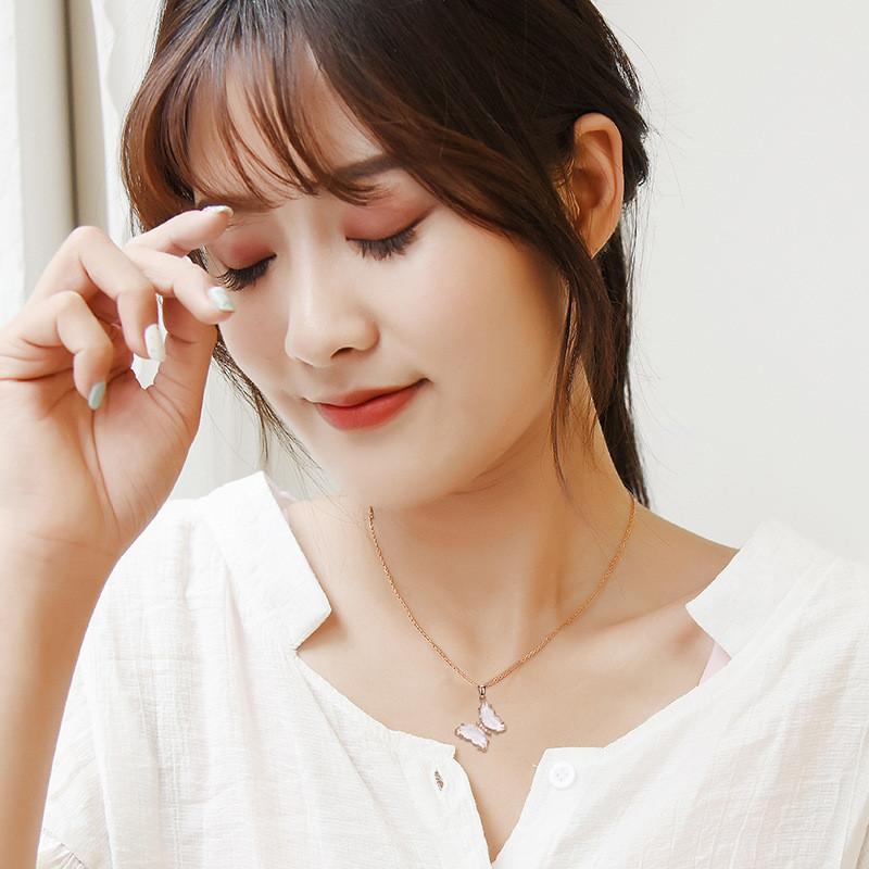 Красивое колье-чокер из титановой стали с кристаллами в виде бабочки для женщин, шикарный и модный дизайн