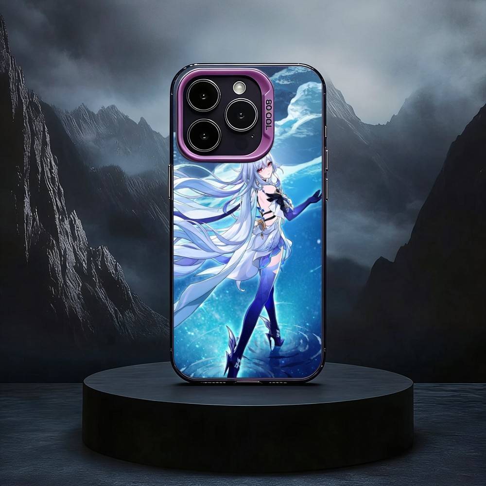 Чехол для телефона S-Skirk G-Genshin Impact Для iPhone17,16,15,14,13,12,11 Plus,Pro Max Черный Конфетный серебристый чехол для телефона