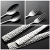 430 Stainless Steel Hammer C007 Series Knives, Forks, Spoons, Square Handles, Western Tableware, Snakeskin Gifts, Water Cube