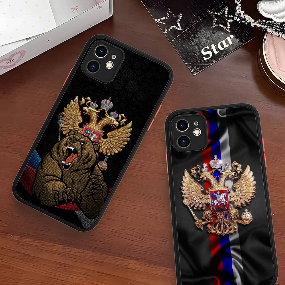 Popular Flag Of Russia For IPhone Air 16 15 14 Plus 13 12 11 Pro Max Matte Cover Jelly Shockproof Phone Case