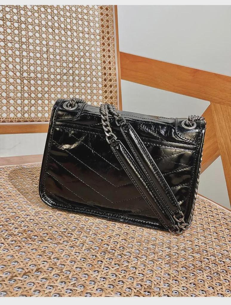 Женская сумка-мессенджер Niki Retro из натуральной кожи Yangshulin 2022 года с цепочкой