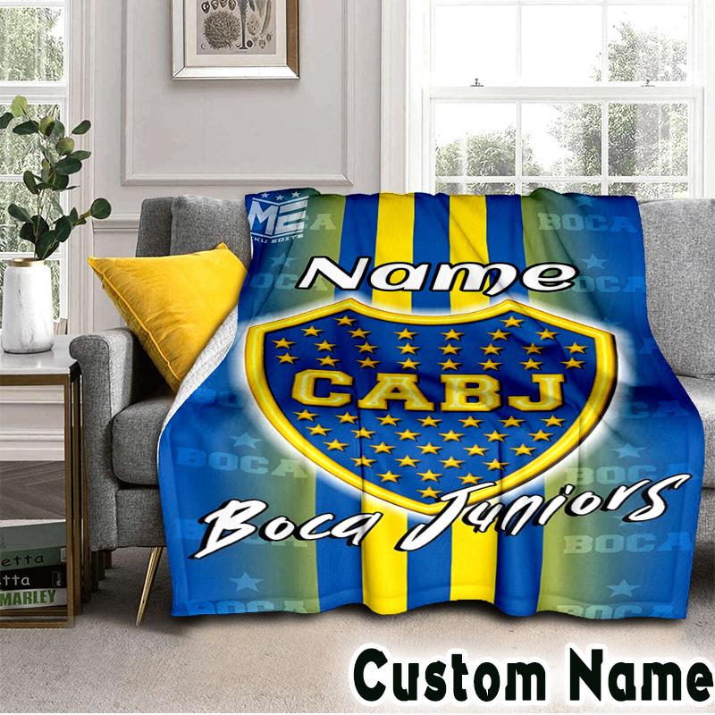 Custom Name Juniors Crest Throws Blanket Flannel Blankets for Couch Bed Gifts for Men Women Picnic blanket Christmas fan gifts