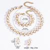 4 шт. Женский модный простой набор из колье, серег и циркона с имитацией жемчуга и стразами, подходит для свадьбы, вечеринки, фестиваля, подарков