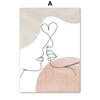 Abstract Minimalist Line Wall Art Canvas Painting Modern Hat Girl Love Heart Posters And Prints Wall Pictures Living Room Home