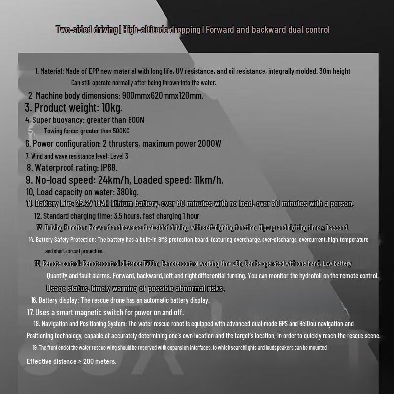 Lizhuo Remote Control Water Rescue Robot Lifebuoy