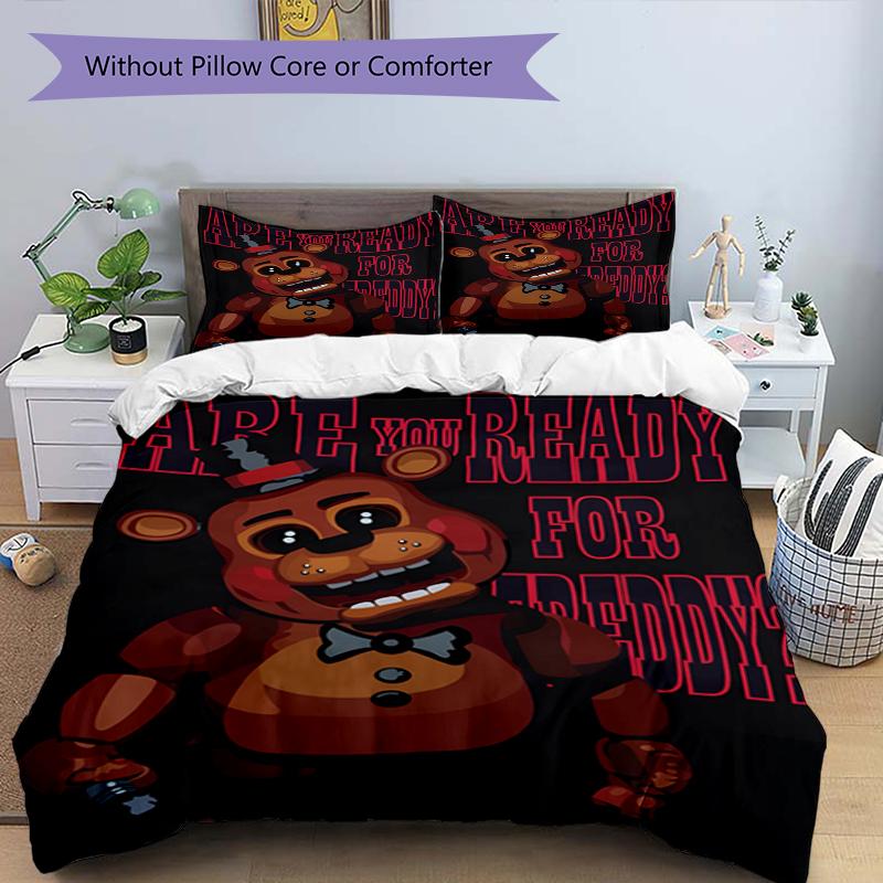 3pcs Freddy Bedding Set Duvet Cover Closure Includes 1 Duvet Cover & 2 Pillowcases, Soft and Comfortable for All Seasons.