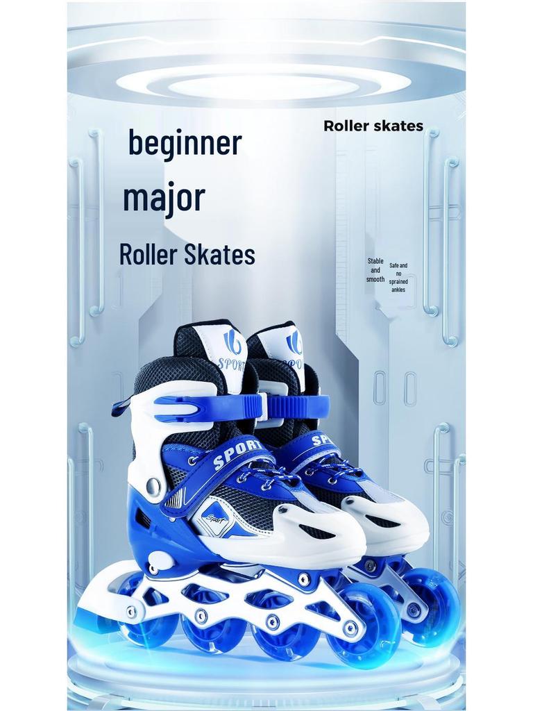 Регулируемые мигающие ПВХ коньки для мальчиков и девочек