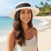 Korean Style Sunscreen Bucket Hat Wide Brim Women's Sun Hat Fashion Straw Woven Hat  Ladies