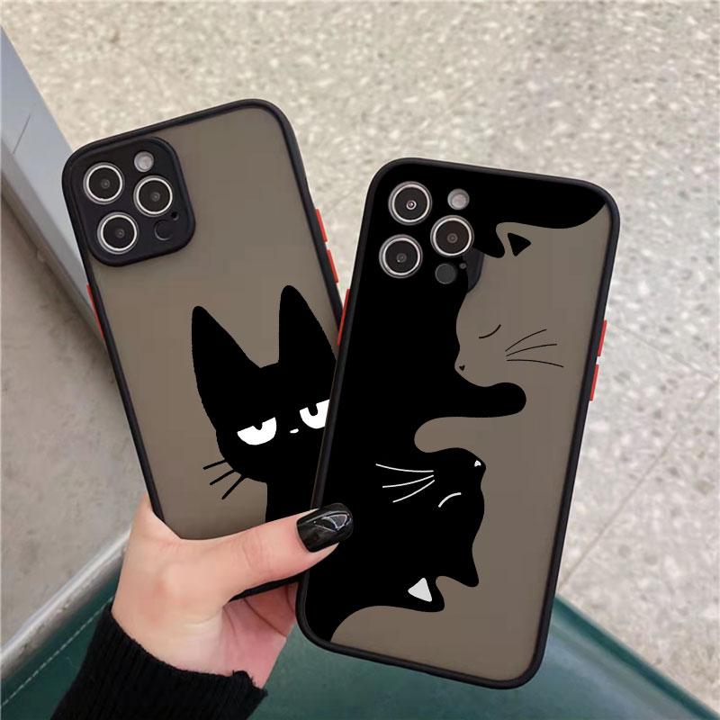 Черно-белый кот Роскошный чехол для телефона для iPhone 15 14 Pro Max Plus 13 12 Mini Pro Max 11 X XR XS 8 7 Plus SE2 Ударопрочные чехлы
