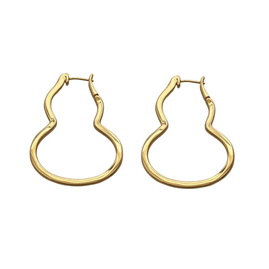 Simple And Fashionable Gourd Earrings, Ear Buckles, Light High-End Sense, Versatile, Cold Wind, Niche Design, Exquisite Earrings