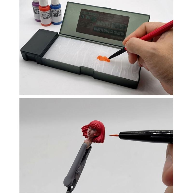 Portable Moisture Retention Palettes Model Coloring Wet Tray For Water Base Paints For Artists And DIY Enthusiasts