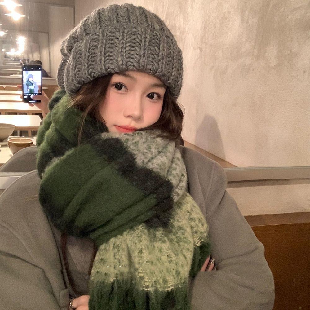 Windproof Women's Cashmere Shawl Korean Style Long Wool Tassel Scarf Retro Winter Scarves Girls