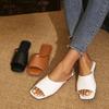 Модные женские сандалии 2025 Новые летние женские римские шлепанцы на плоской подошве Кожаные Повседневные Простые Большие размеры 36-43 Пляжная женская обувь