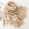 Simple Women Scarf Summer Beach Shawl Cotton Linen Feeling Tassel Pashmina Muslim Hijab Wrap Lady Viscose Scarf