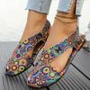 Женские сандалии Новые летние в богемном стиле Обувь больших размеров для женщин Модные этнические принты Римский стиль Плоские сандалии Zapatos De Mujer