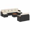 VidaXL Salon de Jardin avec Coussins 10 pcs, Canapés de Terrasse, Ensemble de Meubles de Patio, Mobilier d'Extérieur, Noir 3226406