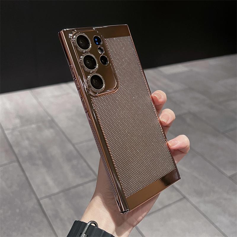 Гальванизированная воздухопроницаемая сетчатая оболочка с рассеиванием тепла подходит для Samsung S24Ultra, чехол для мобильного телефона S23 + жесткий чехол S22P
