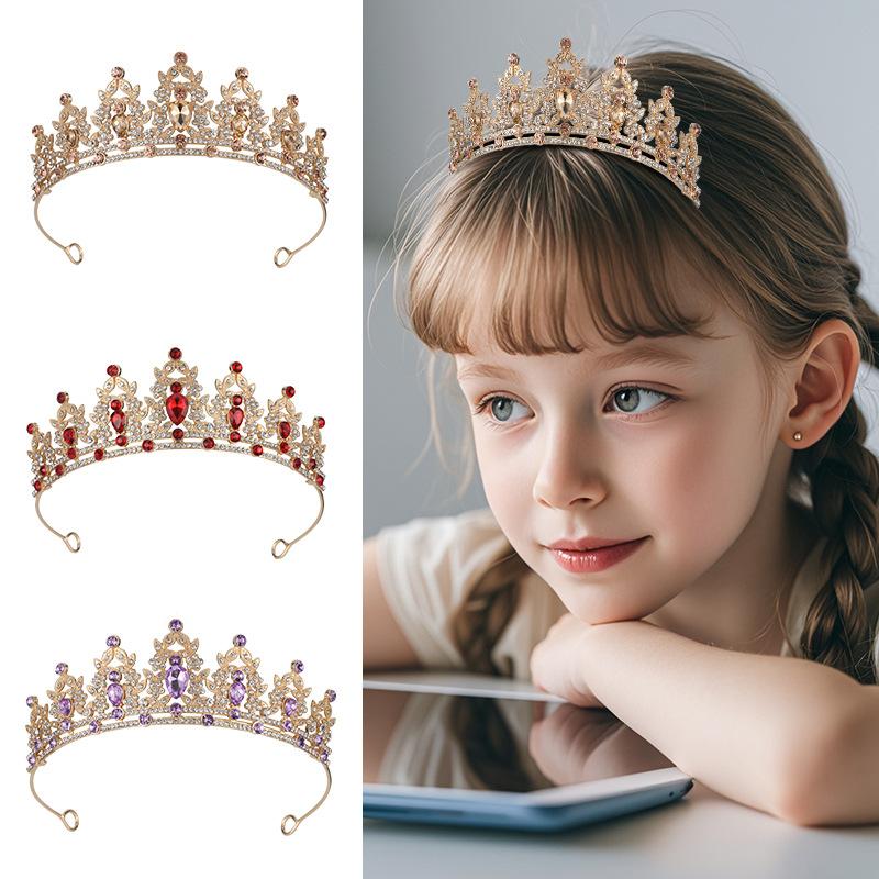 Свадебная корона, цветная повязка на голову со стразами, барочная корона из сплава, свадебное платье, аксессуары, аксессуары для волос