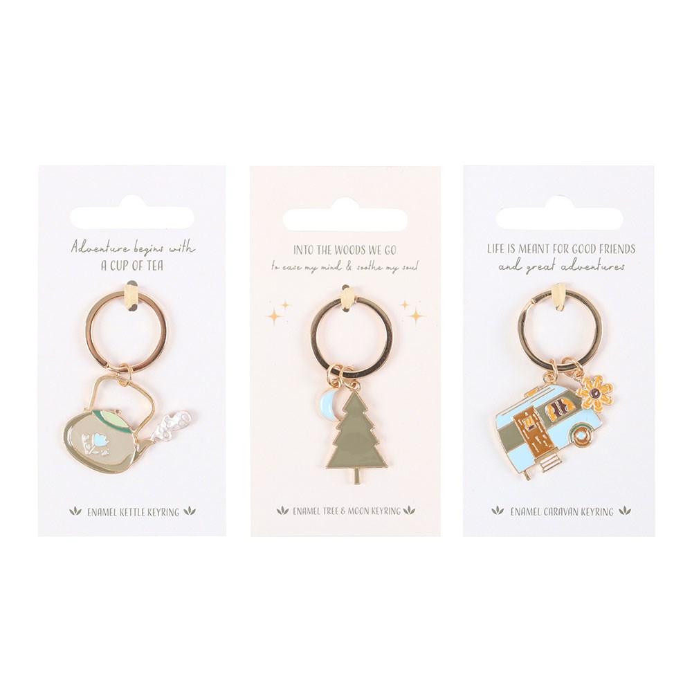 Something Different Home On The Road Camping Keyring Set (Pack of 24)