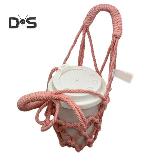 Сумка-слинг ручной работы, многоразовый держатель для кофейных чашек, переноска для холодного заваривания чая, декоративные чехлы для чашек с водой