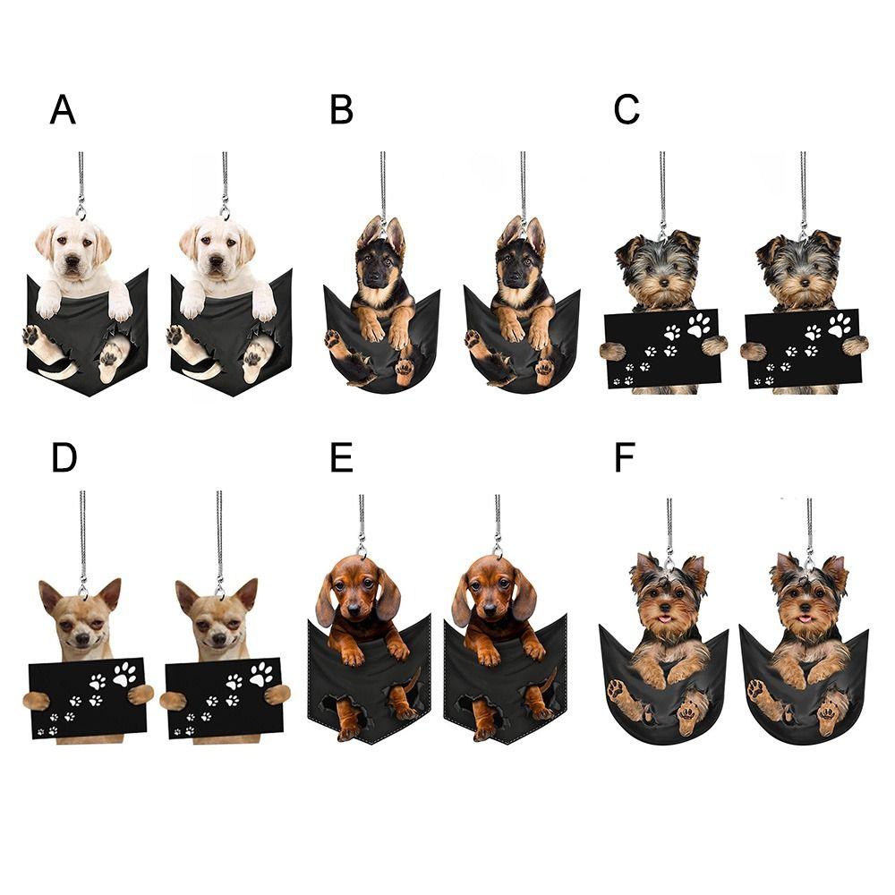 Toy Auto Rearview Mirror Decoration Hanging Puppy Ornaments Car Pendant Car Interior Accessories