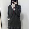 Женский кардиган в японском школьном стиле - Осень и Зима, Универсальный трикотажный топ с длинным рукавом