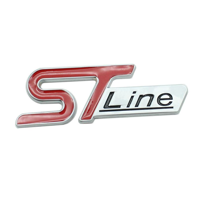 KFLV8 2pcs 3D  ST-Line metal automotive stickers for the  middle grill rear and fender, applicable to Ford  car serials