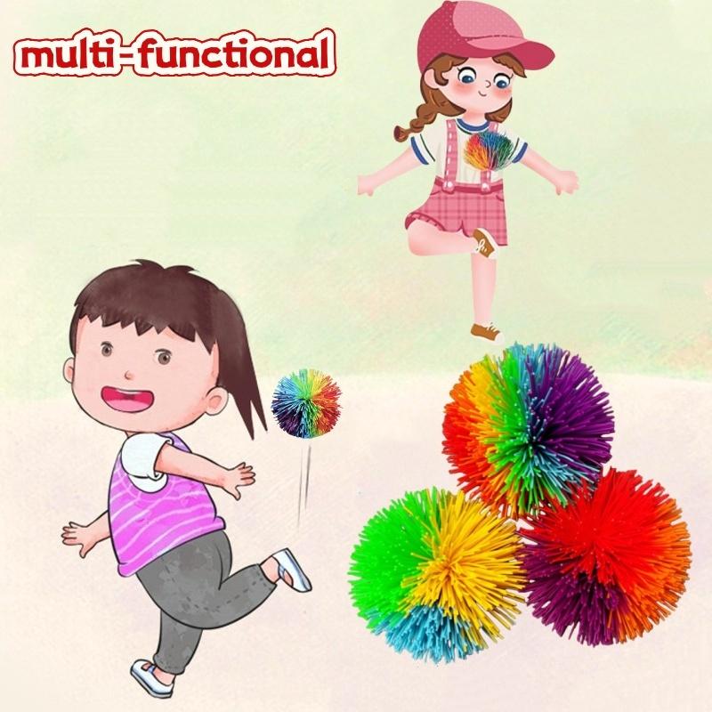 6/8/10cm Colorful Rubber Wire Jugging Ball Toy - Kids Anti-Stress Stretchy Ball Children's Novelty Funny Rubber Toy For Kids