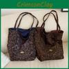 Chic Leopard Print Tote Bag For Women Large Capacity Stylish Shoulder Handbag