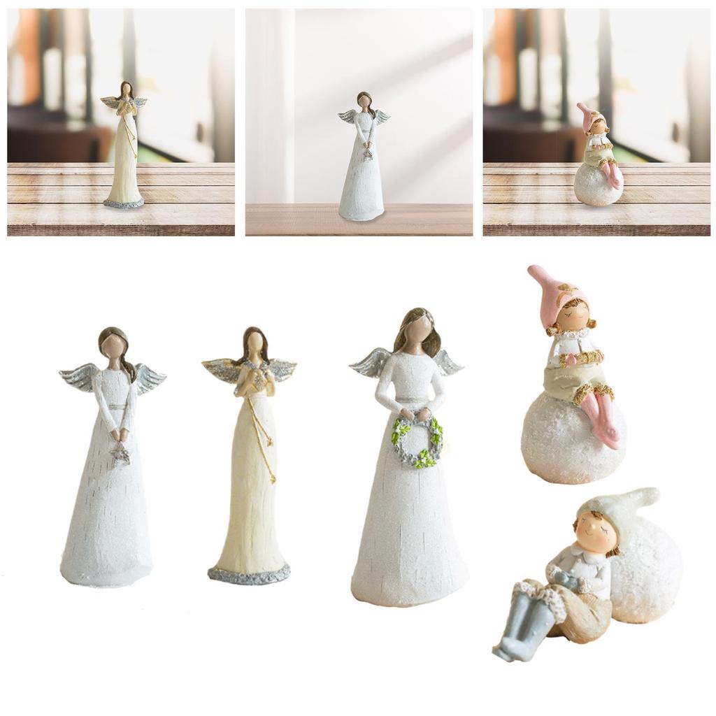 Фигурка ангела, настольное украшение, художественные промыслы, креативная скульптура, рождественское украшение для шкафа, полки, стола, домашнего декора