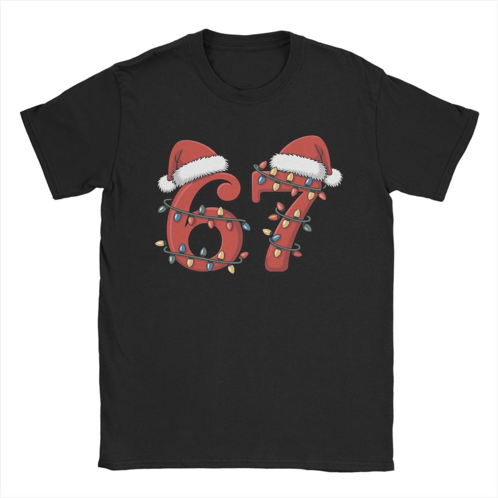 Christmas Number 67 Xmas Men's T Shirts  Novelty Tee Shirt Short Sleeve Crew Neck T-Shirt Cotton 6XL Tops