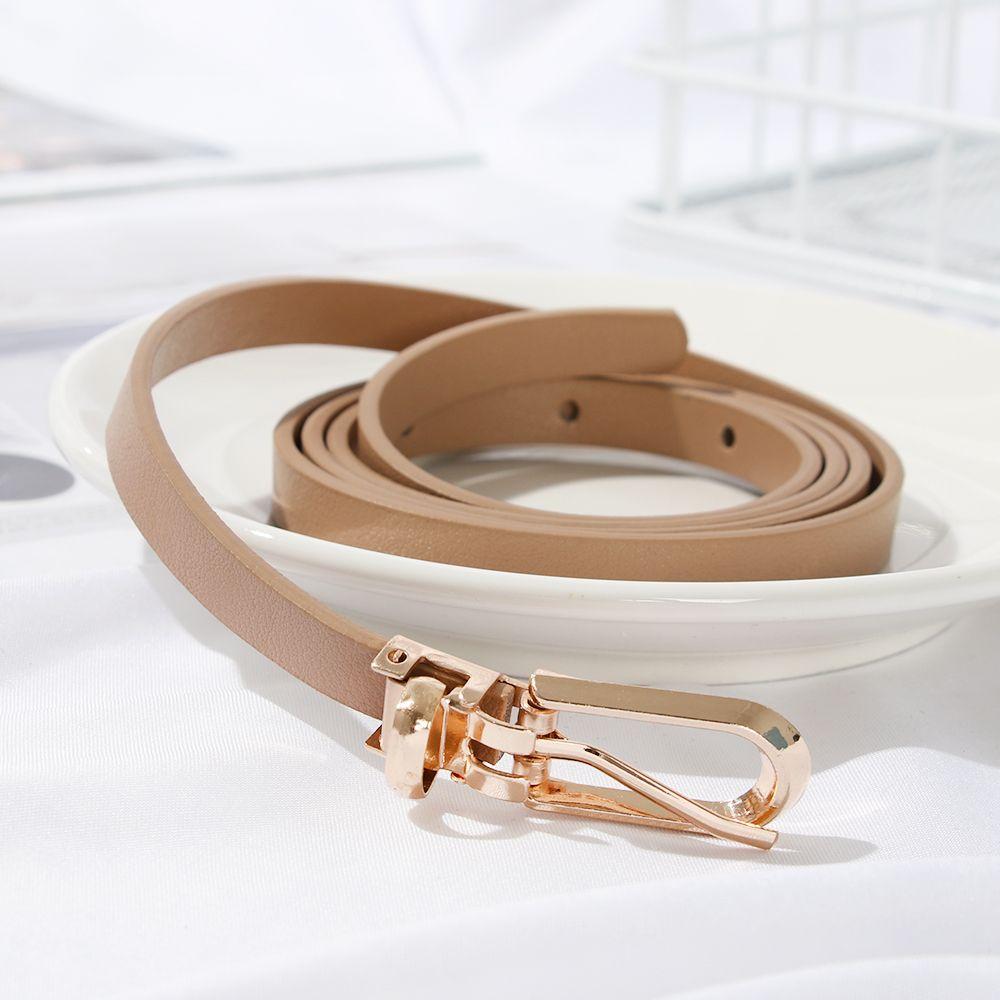 Fashion Candy Color Graceful Faux Leather Belts Dress Strap Thin Skinny Waistband Adjustable Belt