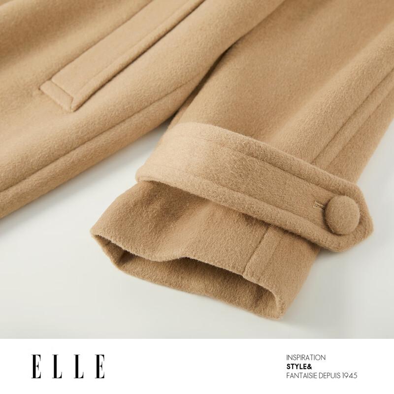ELLE Элегантное длинное пальто XUZHI из хаки-ягнячьей шерсти
