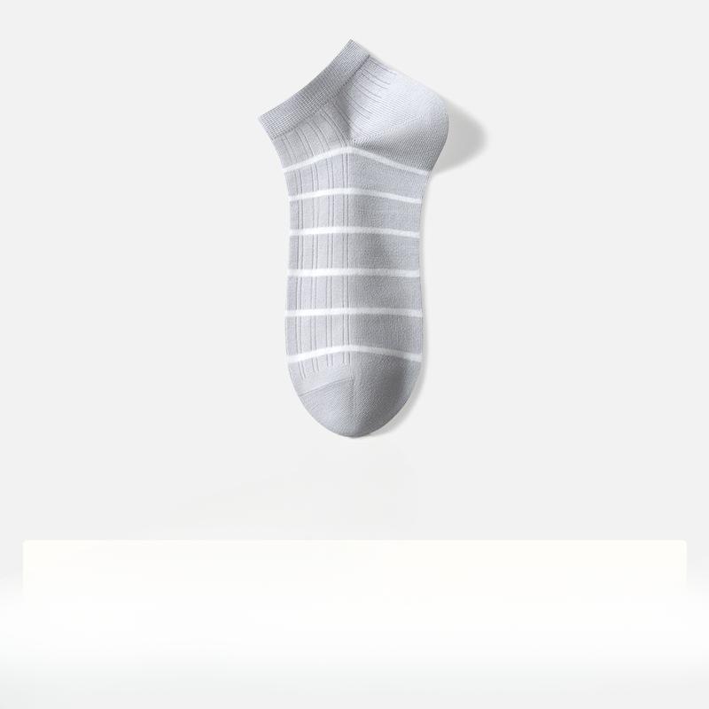 Мужские летние тонкие повседневные полосатые хлопковые дезодорирующие носки, впитывающие пот, антибактериальные