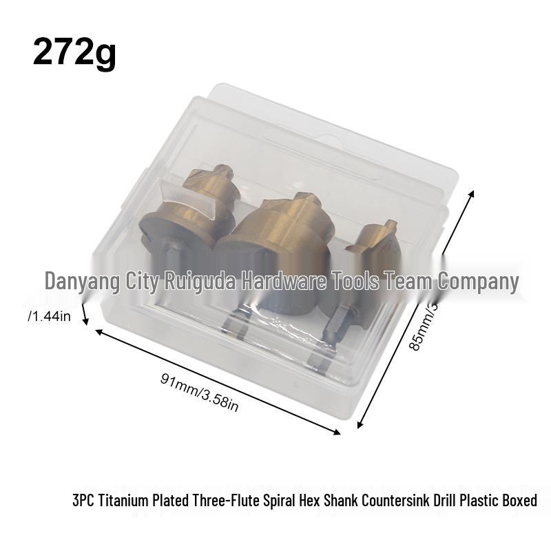 PPR Titanium-Coated 3-Flute Hex Shank Hole Opener Drill, Sizes 20/25/32mm for Plumbing and Pipe Expansion