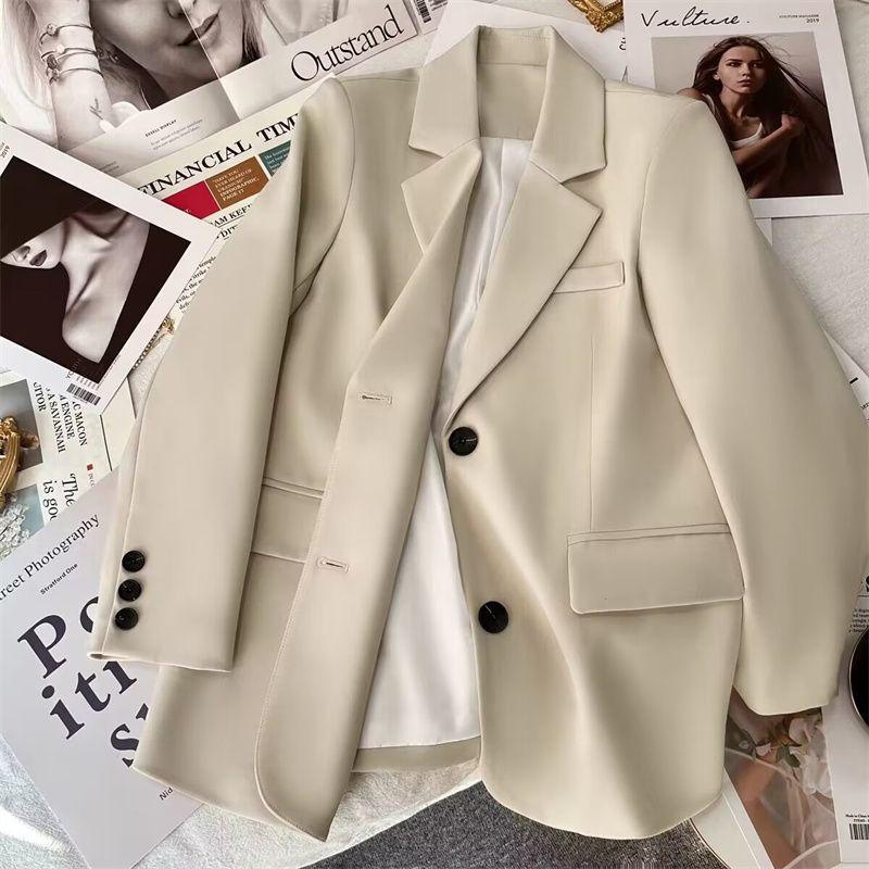 Korean Style Leisure Coat Small Suit with Back Slit Design for Spring and Autumn