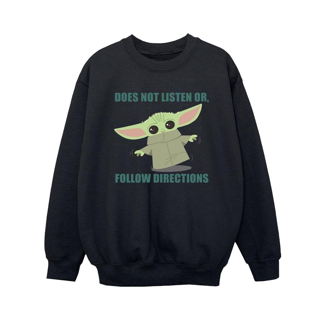 Star Wars Boys The Mandalorian Grogu Does Not Listen Sweatshirt