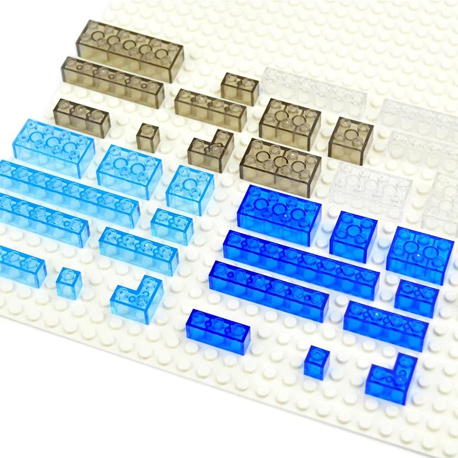 MOC Прозрачные Толстые Строительные Кубики Фигурки 1x1 1x2 2x2 2x4 Точки Прозрачный Кирпичик Совместимый Бренд Образовательная Креативная Игрушка для Ребенка