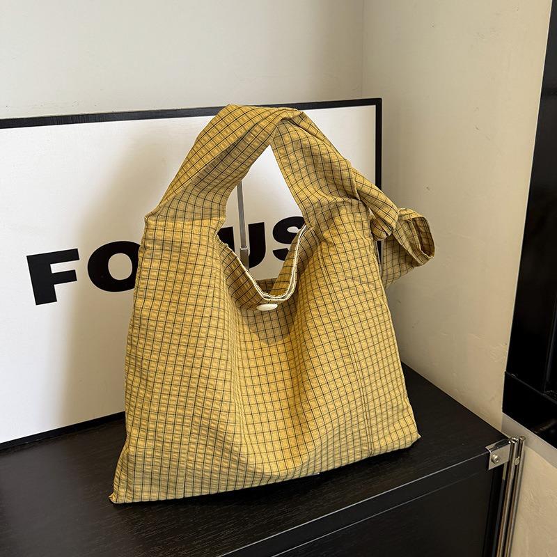 Сумки Холщовые сумки Lazy wind Литературные нишевые сумки под мышкой Новые клетчатые сумки Модные сумки на плечо