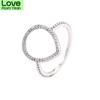925 Sterling Silver Pan Ring Fashion Water Drop With Crystal Cz Ring For Women Wedding Party Gift Fashion Jewelry