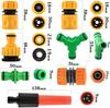 15Pcs Garden Hose Connector Set, Quick Connectors for Pipe Repair, 3 Tap Extender, Irrigation Accessories