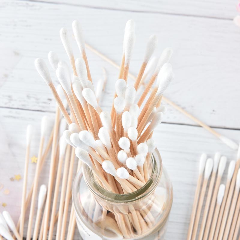 100 шт. медицинских тампонов длиной 6 дюймов с деревянной ручкой, прочный ватный аппликатор, тампон с ватной палочкой
