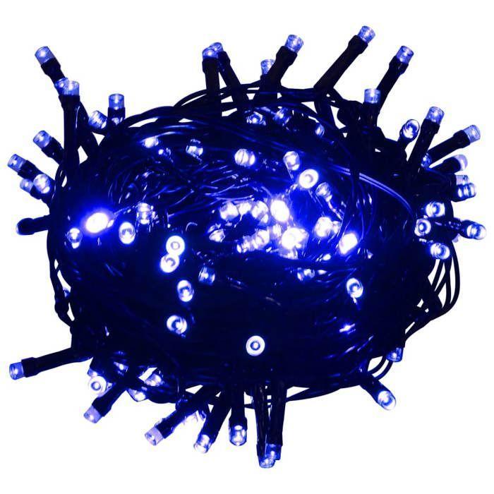 VidaXL Guirlande Lumineuse 400 LED Bleu 40 m 8 Effets Lumineux Lumière de Décoration Fête de Noël Jardin Extérieur Salon 328825