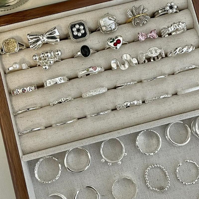 Кольцо из чистого уникального серебра S925 с геометрическим дизайном, шикарный аксессуар для стильных женщин