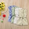 Toddler Kids Baby Girls Rompers Overalls Striped Playsuit Sleeveless Outfits