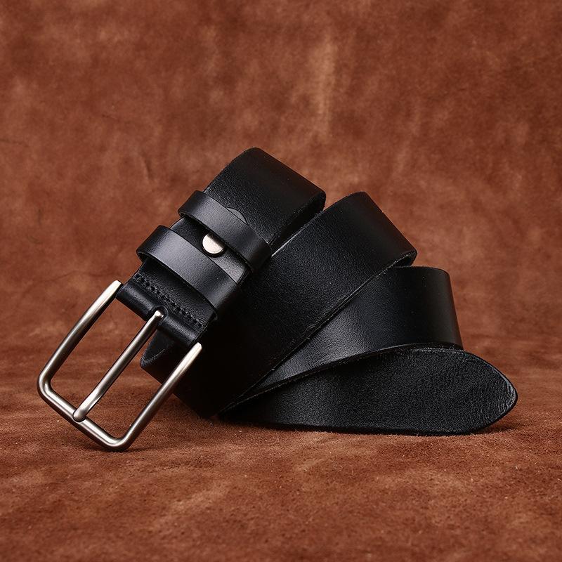 Whole Cowhide Cut Retro Belt Men'S Genuine Leather First Layer Cowhide Pin Buckle Simple Casual Jeans Belt Men'S