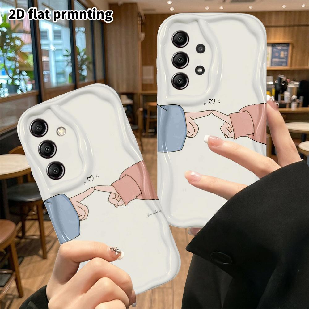 Phone case: 2D flat Samsung Galaxy A34 A35 M05 M06 S20 S22 S21 FE Plus 5G protective case, perfect for holding hands with fingers, Christmas and Hallo