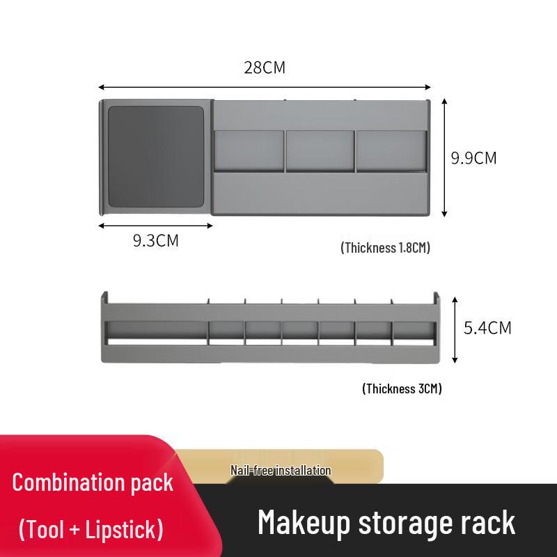 Настенный зеркальный шкафчик для ванной комнаты с хранением без сверления для косметики и туалетных принадлежностей